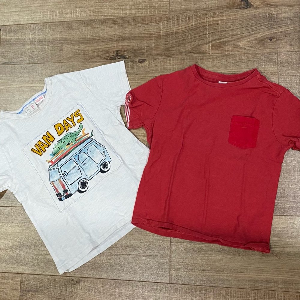 2T Zara Boys Tshirts: VAN DAYS & RED